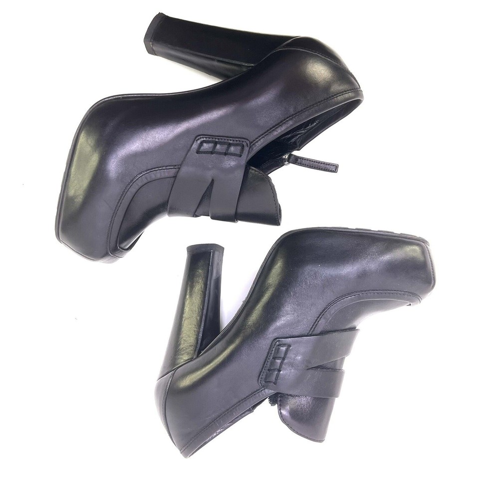Proenza Schouler Penny Leather Platform Shoes Black Y2K Heels 38 EU / 7.5 US - Picture 7 of 12